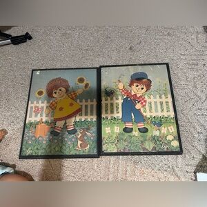 Raggedy Ann & Randy Vintage Wall Art Set